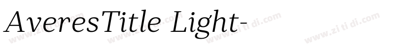 AveresTitle Light字体转换